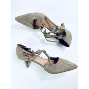 Fioni mauve strappy faux suede short heels size 9.5